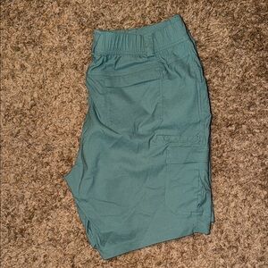 Duluth Trading Co. Women's Dry on the Fly Bermuda Shorts in Teal-Green